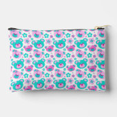 Teddybeer patterned roze aqua naam potlood hoesje etui (Achterkant)