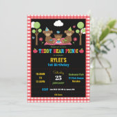 Teddybeer picknick 1e verjaardagsfeestje Jongen Me Kaart (Staand voorkant)