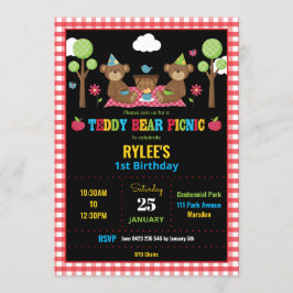 Teddybeer picknick 1e verjaardagsfeestje Jongen Me Kaart