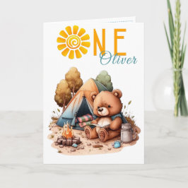 Teddybeer Picknick 1e Verjaardagskaart Kaart