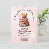 Teddybeer Picknick Baby Shower Zoete Schatjes Kaart (Staand voorkant)