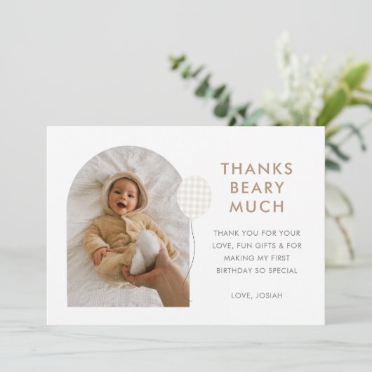 Teddybeer Picknick Bedankkaart (Staand voorkant)