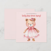 Teddybeer Picknick Feestje Kaart (Voorkant / Achterkant)