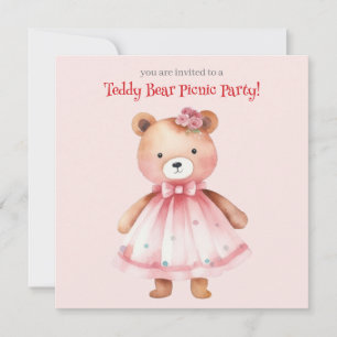 Teddybeer Picknick Feestje  Kaart