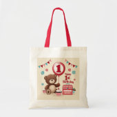 Teddybeer picknick gelukkige 1e verjaardag tote bag (Voorkant)