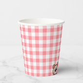 Teddybeer picknick gingham papieren bekers (Voorkant)