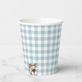 Teddybeer picknick gingham papieren bekers