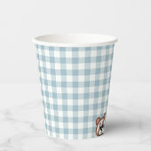 Teddybeer picknick gingham papieren bekers (Voorkant)