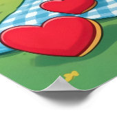 Teddybeer Picknick Hart Sandwich Muur Kunst Poster (Hoek)