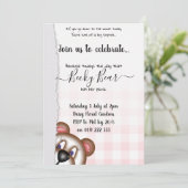 Teddybeer picknick verjaardag kaart (Staand voorkant)