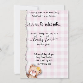 Teddybeer picknick verjaardag kaart