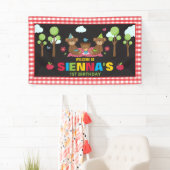 Teddybeer picknick verjaardagsfeestje achtergrond spandoek (Insitu)