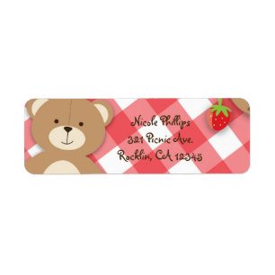 Teddybeer Picknick Zomer Verjaardagsfeest Uitnodig Etiket