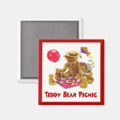 Teddybeer picknickmagneet magneet (Voorkant / Achterkant)
