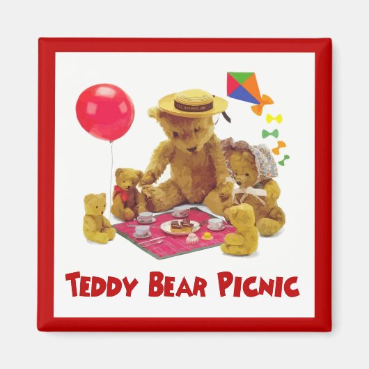 Teddybeer picknickmagneet magneet (Voorkant)
