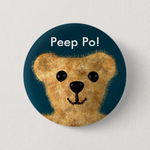 Teddybeer (Piep po!) Ronde Button 5,7 Cm