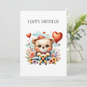 Teddybeer Piloot Verjaardag (Staand voorkant)