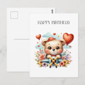 Teddybeer Piloot Verjaardag Briefkaart (Voorkant / Achterkant)