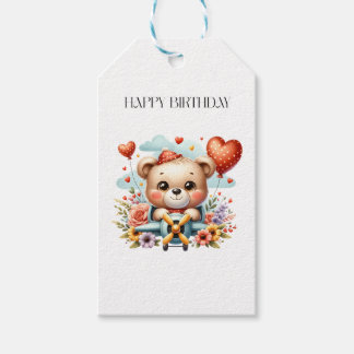 Teddybeer Piloot Verjaardag Cadeaulabel