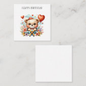Teddybeer Piloot Verjaardag Informatiekaartje (Voorkant / Achterkant)