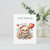 Teddybeer Piloot Verjaardag Kaart (Staand voorkant)