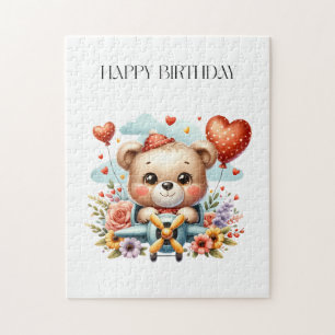 Teddybeer Piloot Verjaardag Legpuzzel