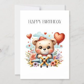 Teddybeer Piloot Verjaardag Magnetische Uitnodiging