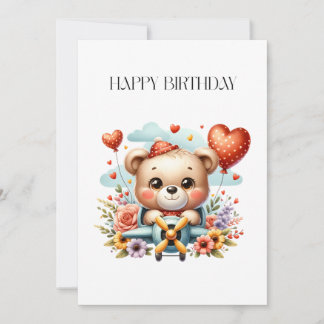 Teddybeer Piloot Verjaardag Notitiekaartje