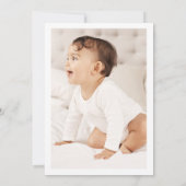 Teddybeer pompoen - 1e verjaardag foto uitnodiging (Achterkant)