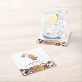 Teddybeer pompoen - 1e verjaardag kartonnen onderzetters (Insitu)