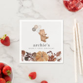 Teddybeer pompoen - 1e verjaardag servet (Insitu)