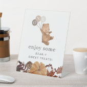 Teddybeer pompoen - 1e verjaardag - zoete lekkerni reclamebord met voetstuk (Insitu)