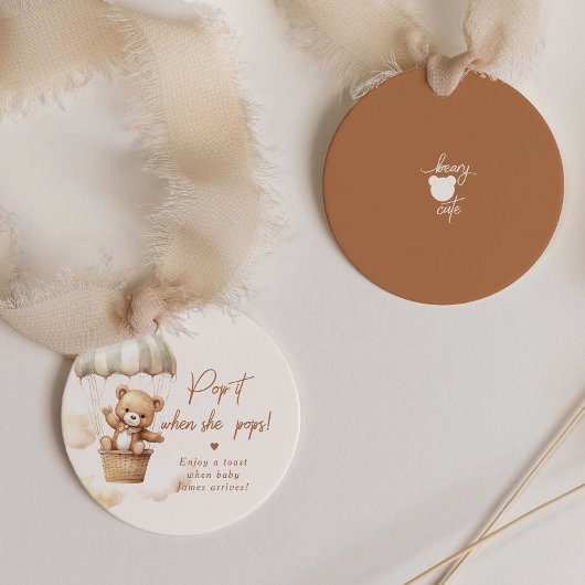 Teddybeer pop het wanneer ze pop baby shower bedankjes labels