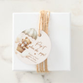 Teddybeer pop het wanneer ze pop baby shower bedankjes labels (In situ)