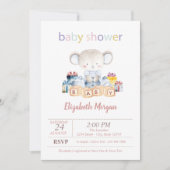 Teddybeer presenteert Dots Baby Shower Kaart (Voorkant)