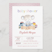 Teddybeer presenteert Dots Baby Shower Kaart (Voorkant / Achterkant)
