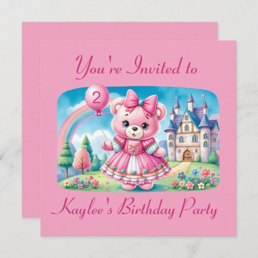 Teddybeer Prinses Kaart (Voorkant / Achterkant)