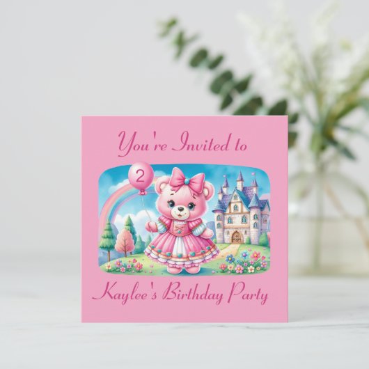 Teddybeer Prinses Kaart (Staand voorkant)