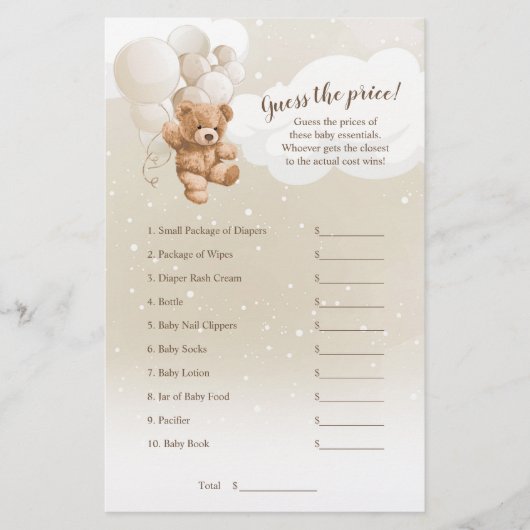 Teddybeer Raad de Prijs Spel Flyer (Voorkant)