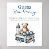 Teddybeer raad eens hoeveel Baby shower spelbord Poster (Voorkant)