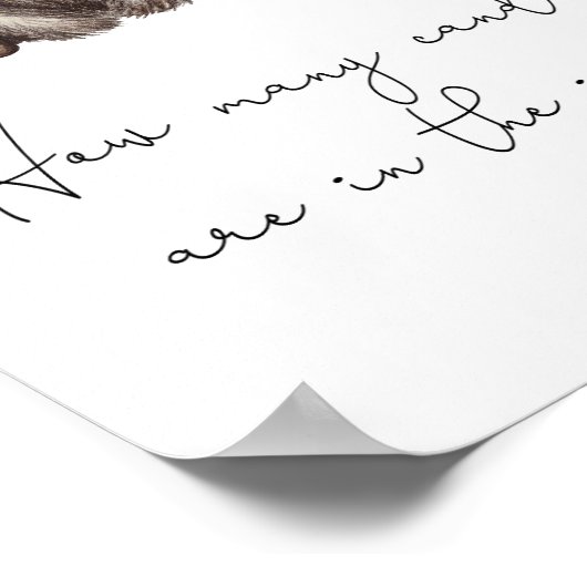 Teddybeer - raad eens hoeveel snoepjes poster (Hoek)