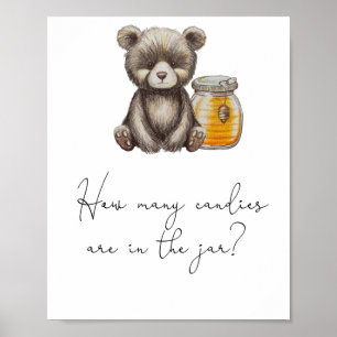 Teddybeer - raad eens hoeveel snoepjes poster