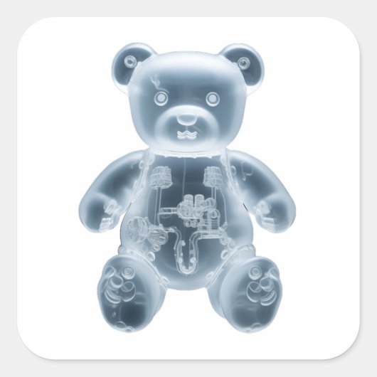 Teddybeer: RBT Vierkante Sticker (Voorkant)
