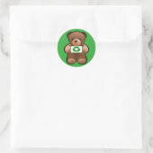 Teddybeer Recyclen symboolontwerp Ronde Sticker (Tas)