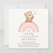 Teddybeer regenboog Baby shower Kaart (Voorkant)