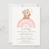 Teddybeer regenboog Baby shower Kaart (Voorkant)