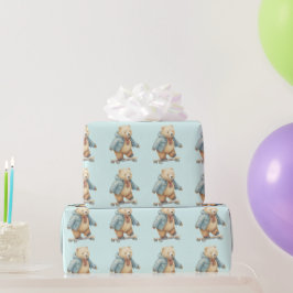 Teddybeer rijden op een schaats board cadeaupapier