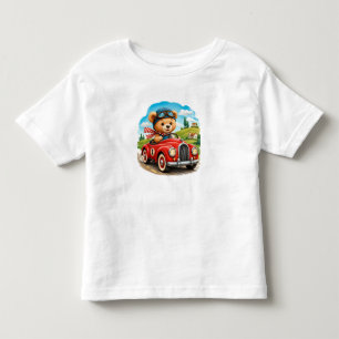 Teddybeer rijdt auto op gelukkige wegavontuur 🧸 kinder shirts