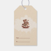 Teddybeer rijdt op een rotspaard cadeaulabel (Achterkant)