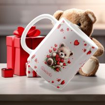 Teddybeer Rode Harten Rozen Valentijnsdag